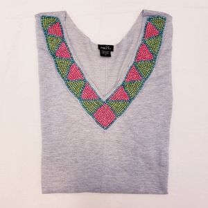 Rue21 Gray Beaded Shirt